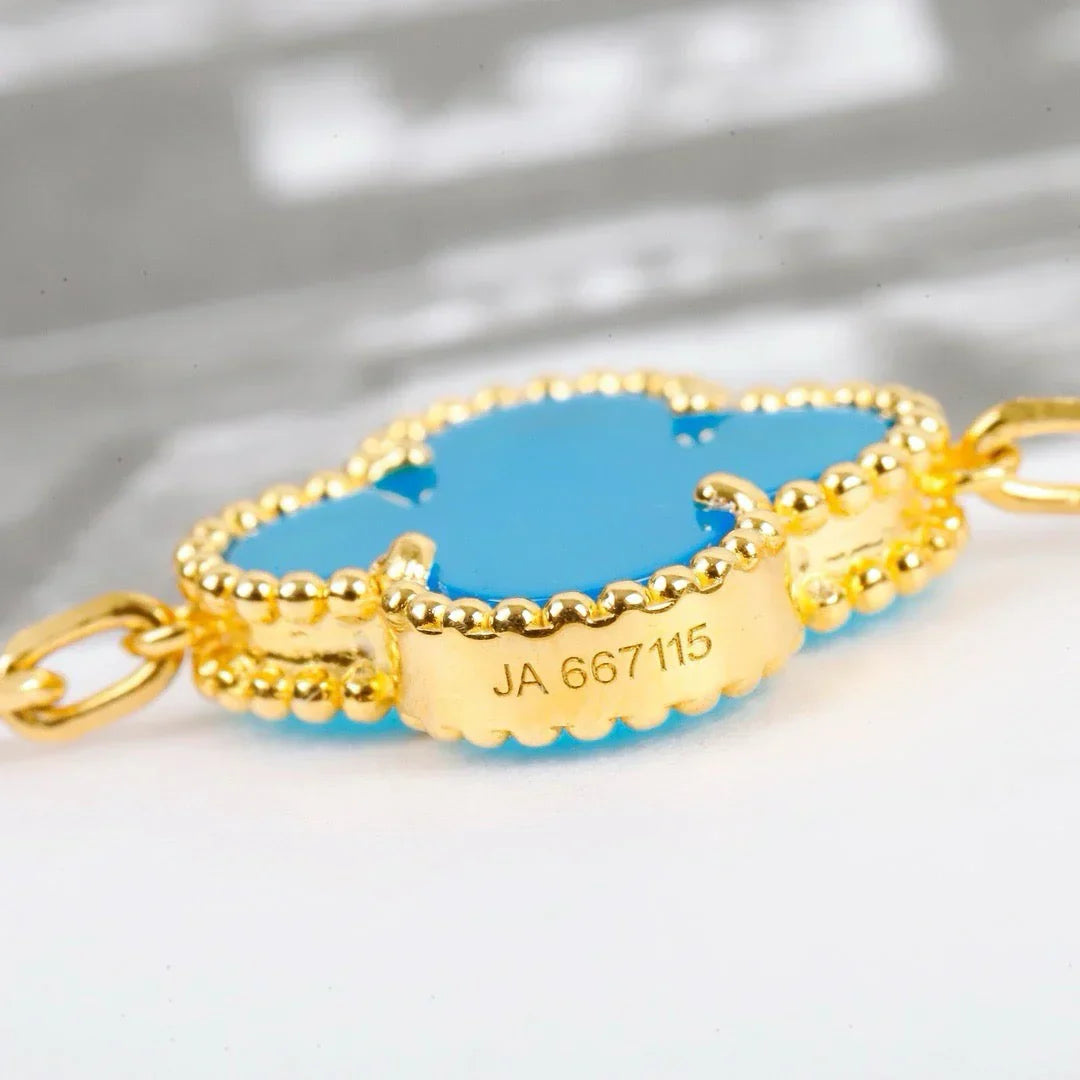 [Demi jewelry] CLOVER 5 MOTIF TURQUOISE BRACELET COLLECTION-new
