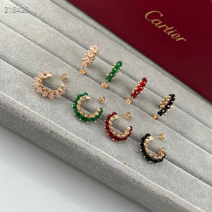 [Mystic]NEW COLORED GEMSTONE COLLECTION SMALL HOOP EARRINGS