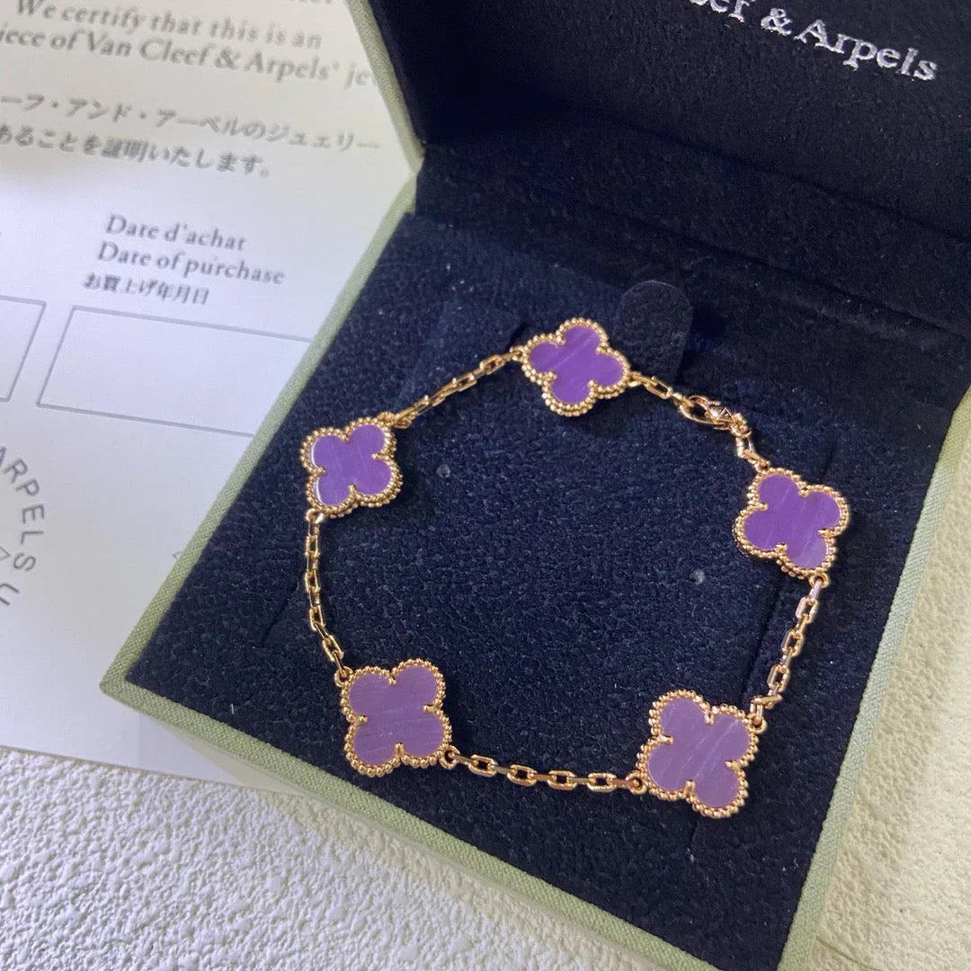 [Demi jewelry] CLOVER 5 MOTIF VIOLET BRACELET COLLECTION