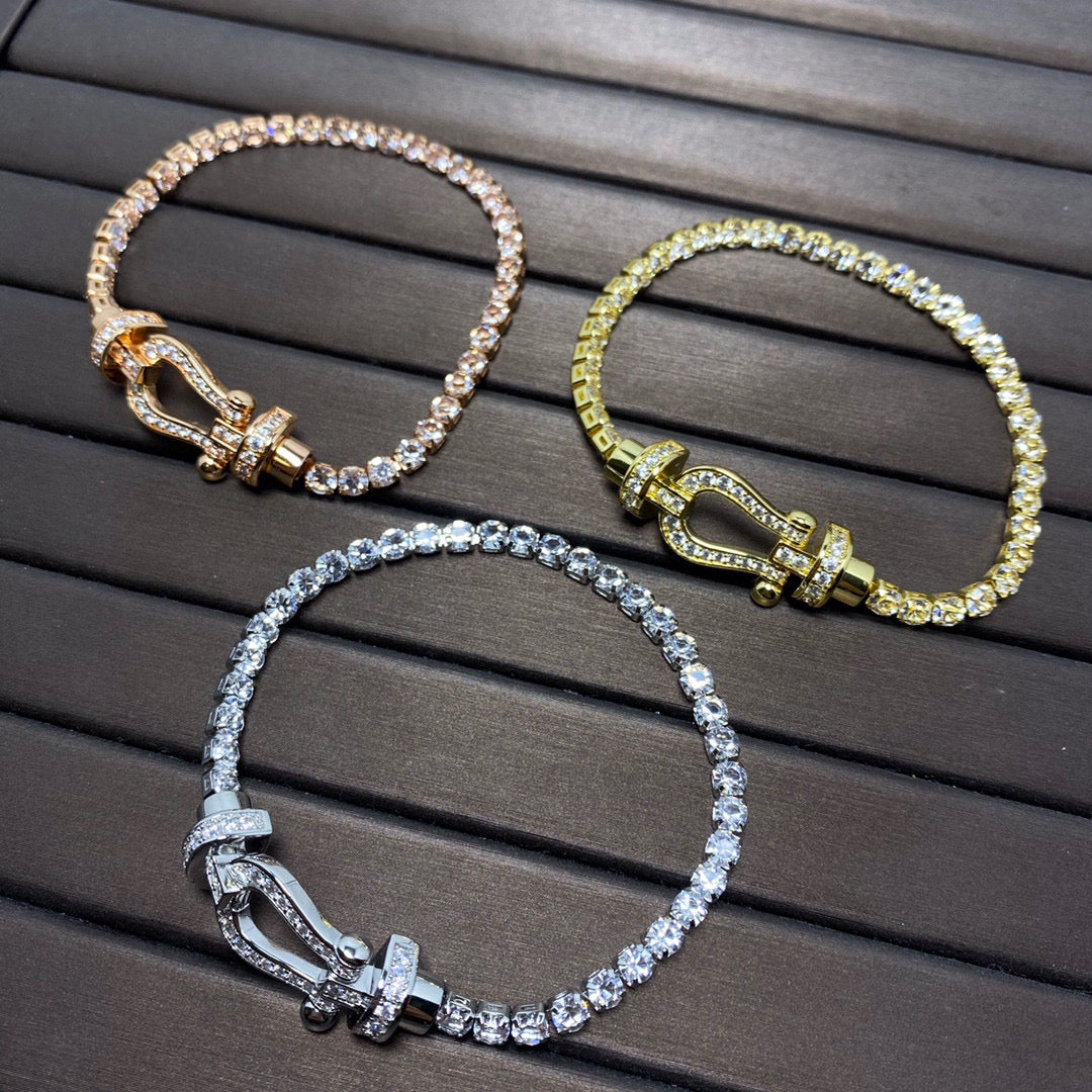 [Mystic]FORCE  LARGE HORSESHOE FULL DIAMOND TENNIS BRACELET