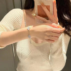 [Demi jewelry] CLOVER 5 MOTIF PURPLE CHALCEDONY BRACELET COLLECTION