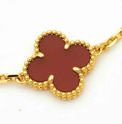 [Mystic] CLOVER 5 MOTIF RED CORNELIAN BRACELET COLLECTION