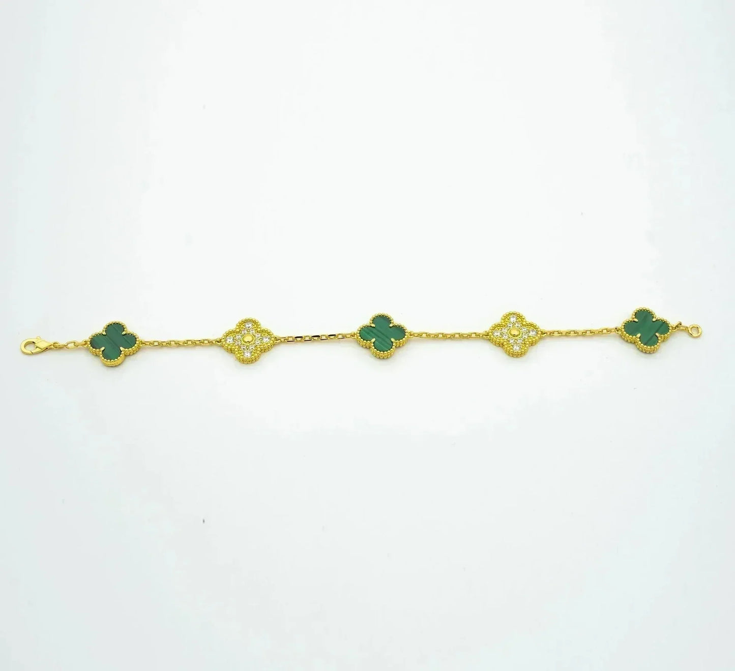 [Mystic] CLOVER 5 MOTIF MALACHITE BRACELET COLLECTION
