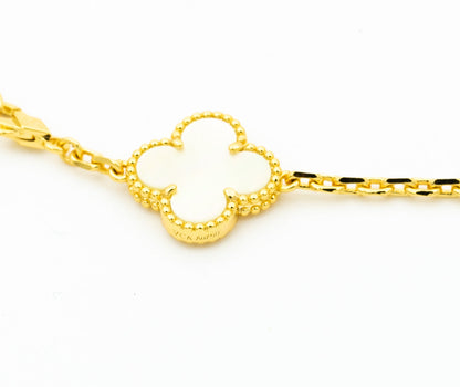 [Mystic]CLOVER BRACELET 5 MOTIFS ONYX MOP