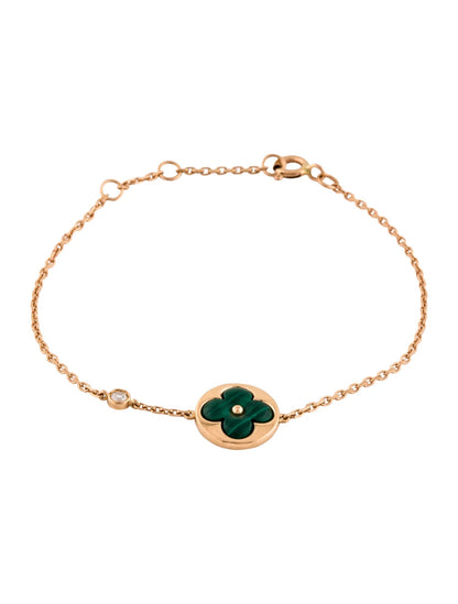 [Mystic]SUN MALACHITE 1 DIAMOND PINK GOLD BRACELET