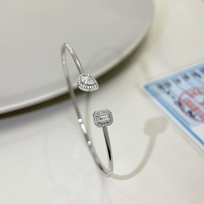 [Mystic ]JONC FLEX MY TWIN TOI & MOI SILVER DIAMOND BRACELET