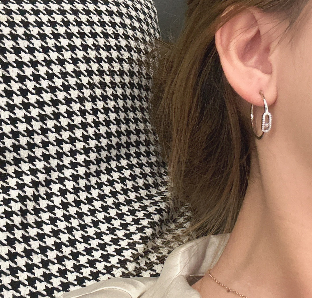 [Mystic ]CREOLES MOVE UNO PM DIAMOND EARRINGS