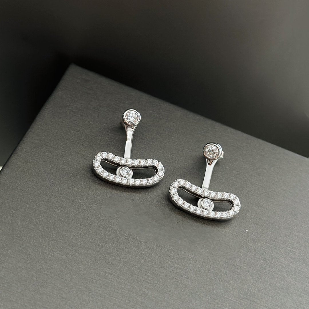[Mystic ]MOVE UNO SILVER DIAMOND EARRINGS