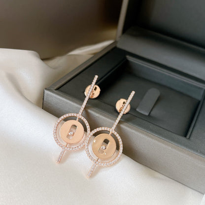 [Mystic ]Mystic MOVE ARROW PINK GOLD DIAMOND EARRINGS