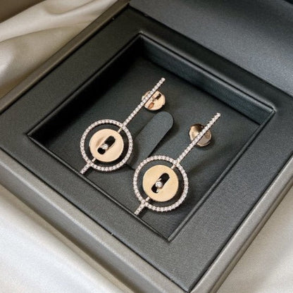 [Mystic ]Mystic MOVE ARROW PINK GOLD DIAMOND EARRINGS