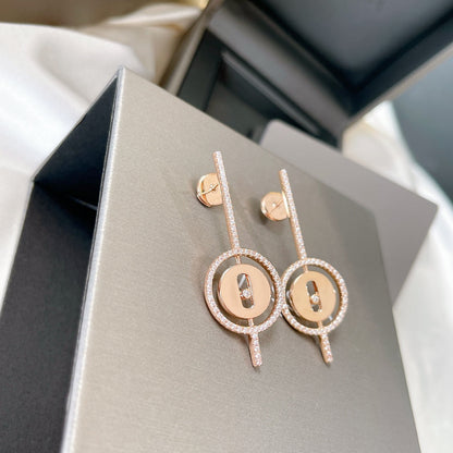 [Mystic ]Mystic MOVE ARROW PINK GOLD DIAMOND EARRINGS