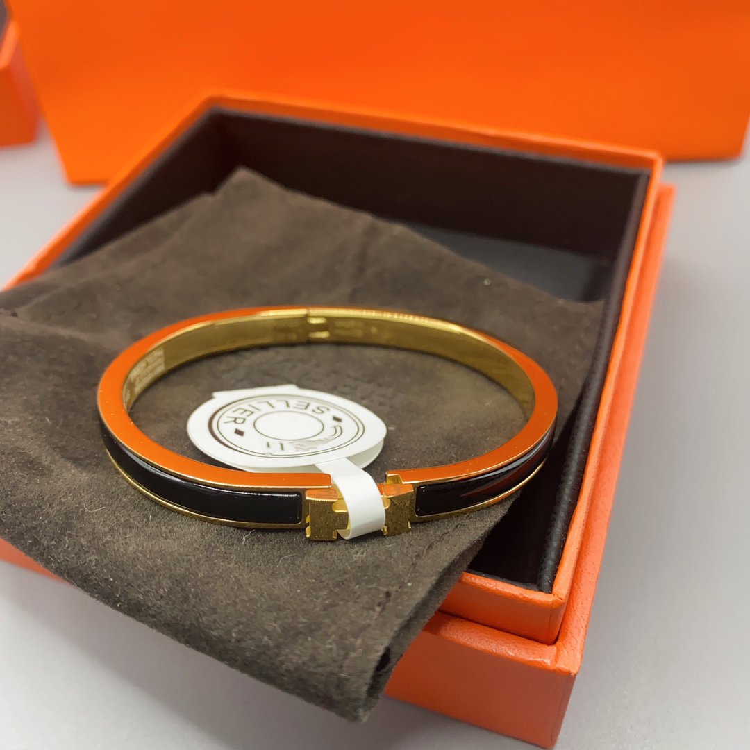 [Mystic]CLASSIC HM CLIC BLACK 8MM ENAMEL BRACELET