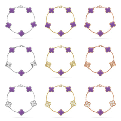 [Mystic]CLOVER 5 MOTIF LIGHT PURPLE BRACELET COLLECTION