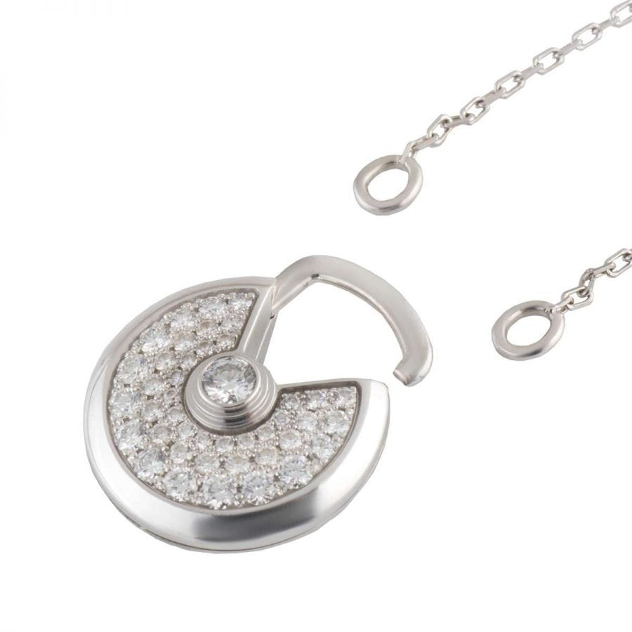 [Mystic]AMULETTE SILVER FULL DIAMOND NECKLACE