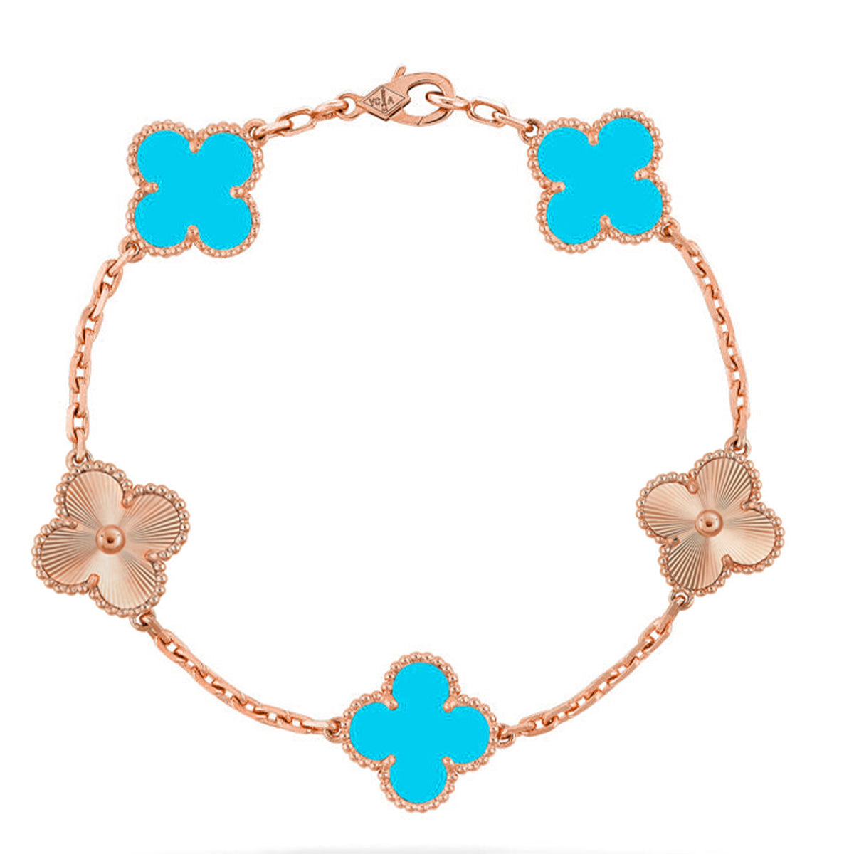 [Demi jewelry] CLOVER 5 MOTIF TURQUOISE BRACELET COLLECTION-new