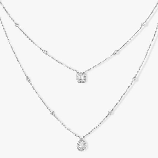 [Mystic ]Diamond Necklace My Twin 2 Rows