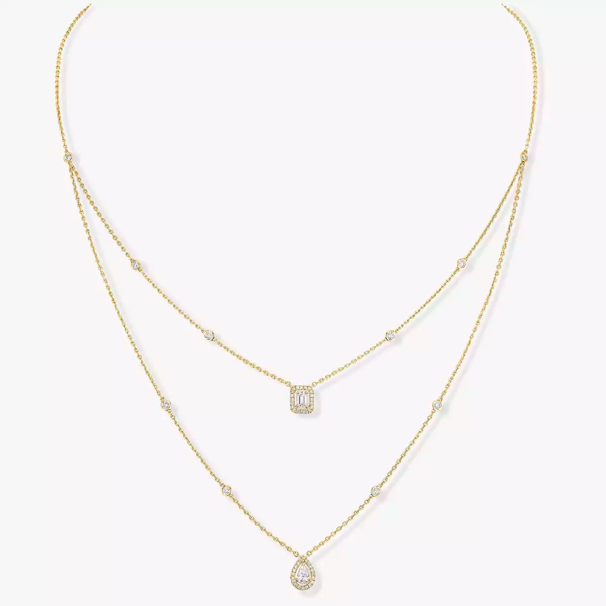 [Mystic ]Diamond Necklace My Twin 2 Rows