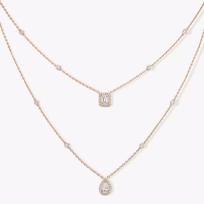 [Mystic ]Diamond Necklace My Twin 2 Rows