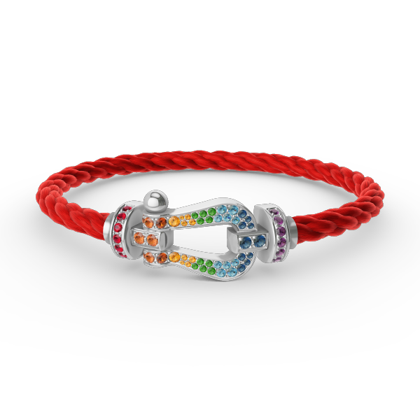 [Mystic]FORC LARGE HORSESHOE  COLORED DIAMOND BRACELET SILVER