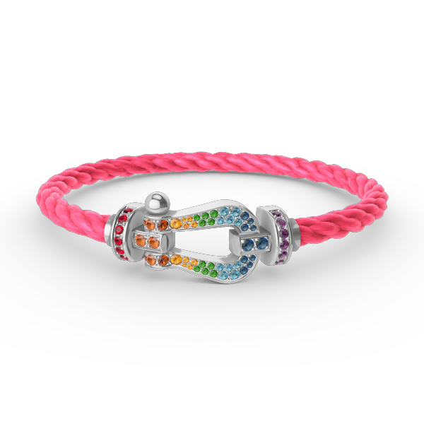 [Mystic]FORC LARGE HORSESHOE  COLORED DIAMOND BRACELET SILVER