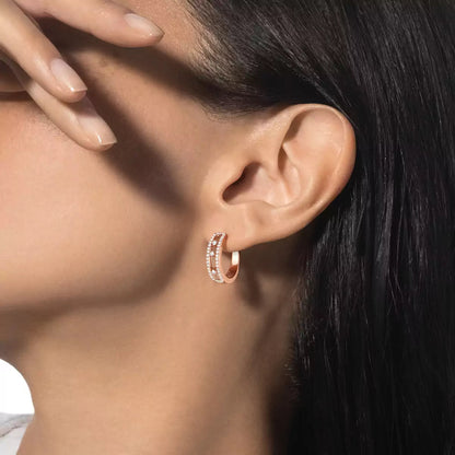 [Mystic ]Diamond Pave_ Hoop Earrings Move
