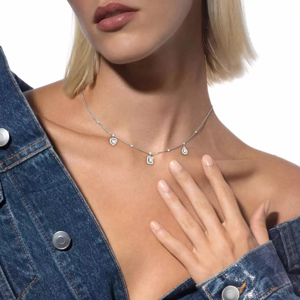 [Mystic ]My Twin Diamond Necklace in Silver