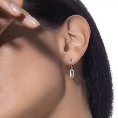 [Mystic ]Move Uno Single Diamond Hoop Earring