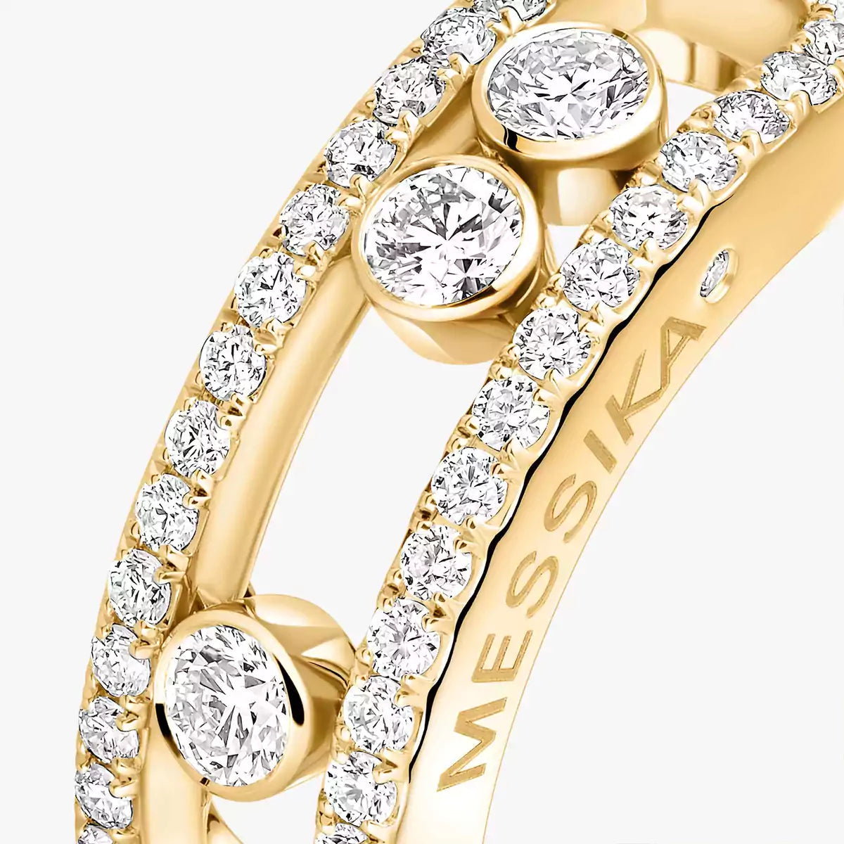 [Mystic ] Move Gold Diamond Pave_ Ring