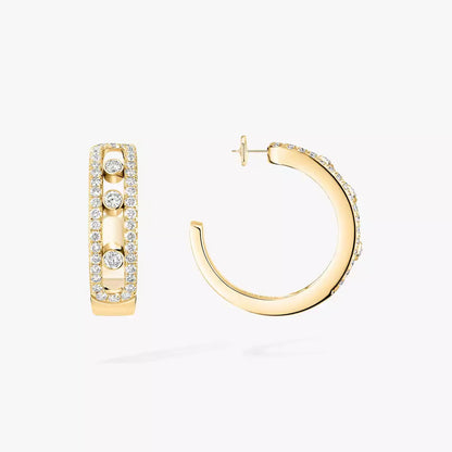 [Mystic ]Diamond Pave_ Hoop Earrings Move