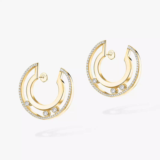 [Mystic ]Move Romane Small Diamond Hoop Earrings