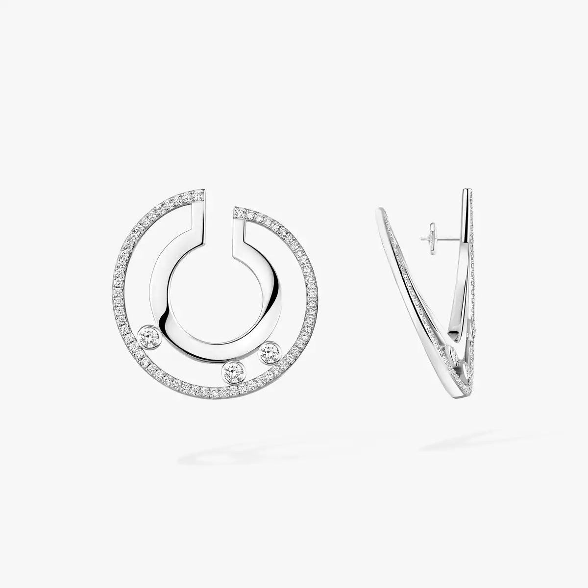[Mystic ]Move Romane Small Diamond Hoop Earrings