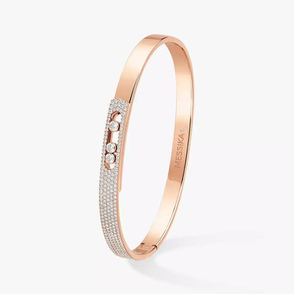 [Mystic ]Move Noa Rose Gold Pavé Diamond Bangle Bracelet