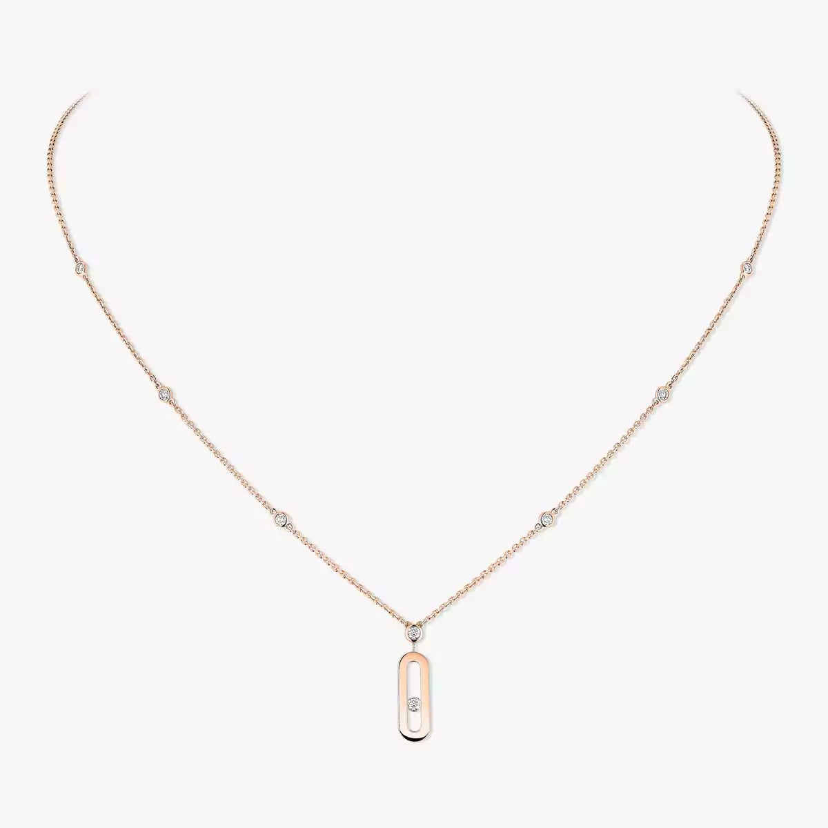 [Mystic ] Move Uno Gold Diamond Long Necklace