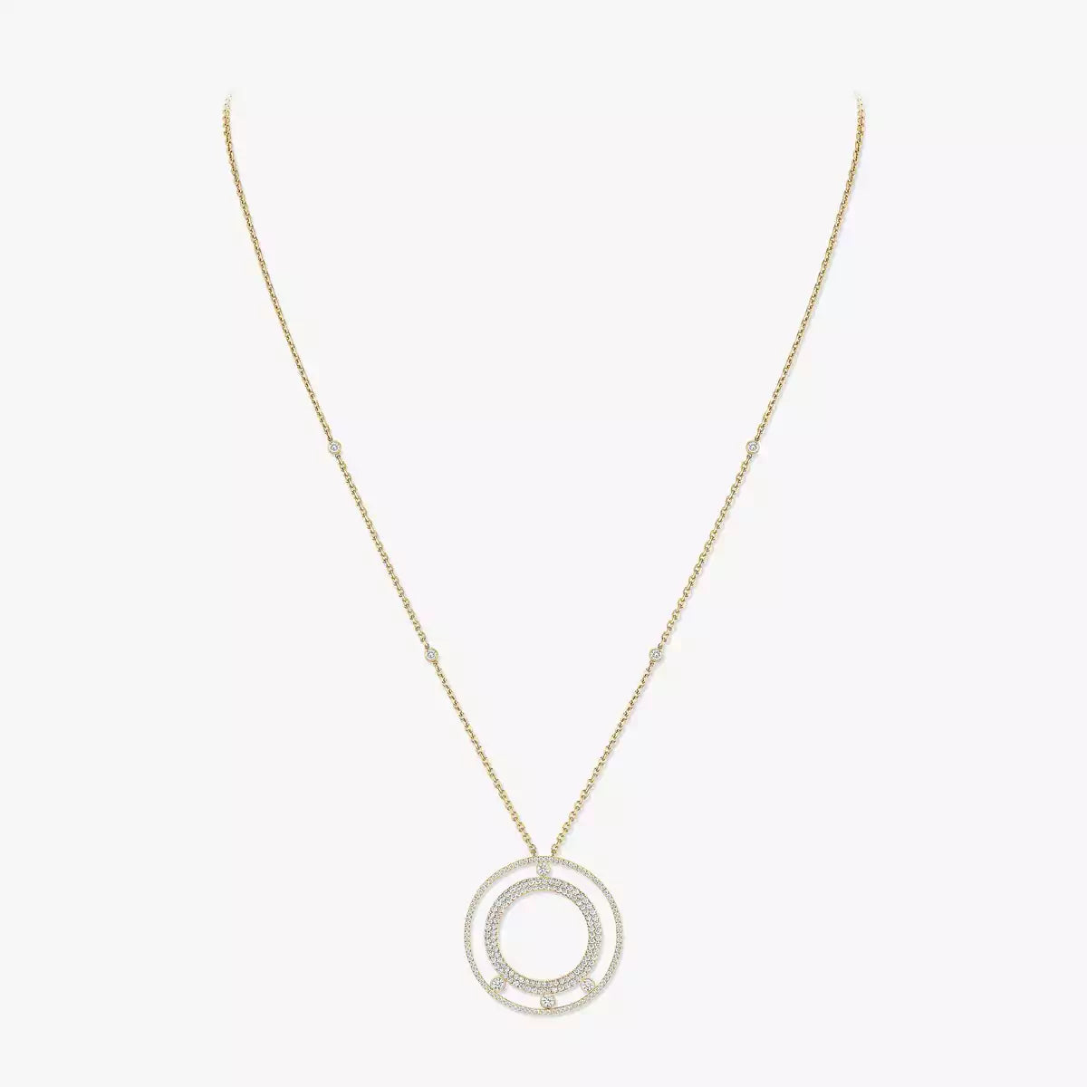 [Mystic ]Move Romane Long Pave_-Set Diamond Necklace