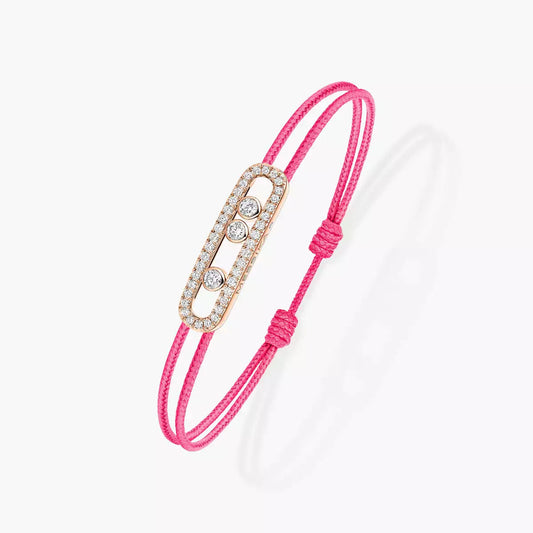 [Mystic ]MK Care(s) pink cord pavé bracelet