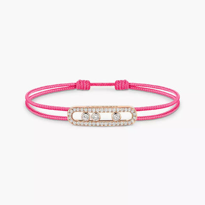 [Mystic ]MK Care(s) pink cord pavé bracelet