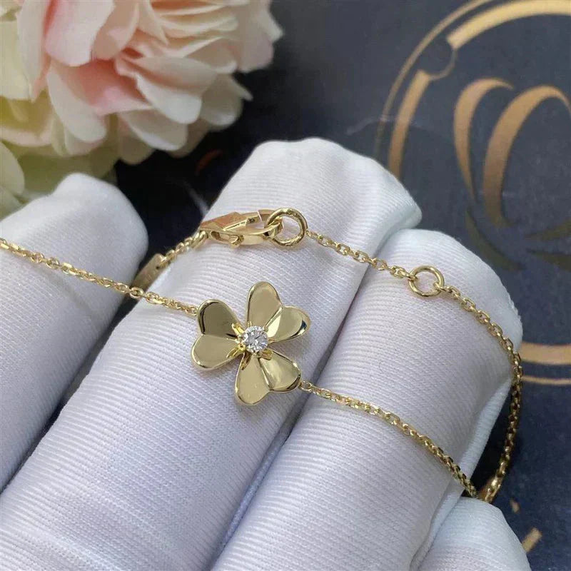 [Mystic]FRIVOLE GOLD FLOWER PINK MALACHITE BRACELET