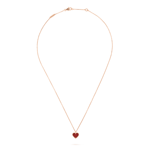 [Mystic]SWEET CLOVER CARNELIAN HEART NECKLACE