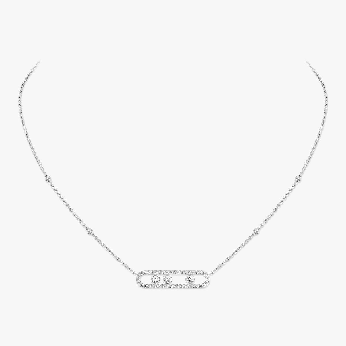 [Mystic ] Move Pave_ Rose Gold Diamond Necklace