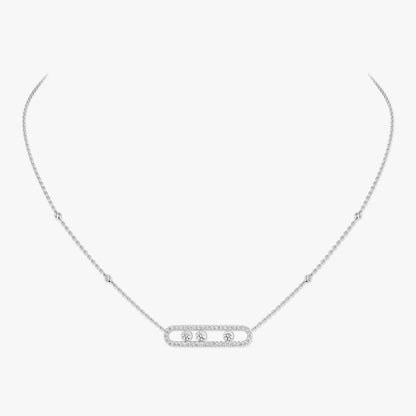 [Mystic ] Move Pave_ Rose Gold Diamond Necklace