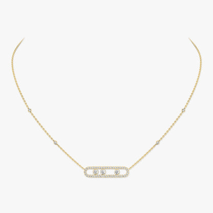 [Mystic ] Move Pave_ Rose Gold Diamond Necklace