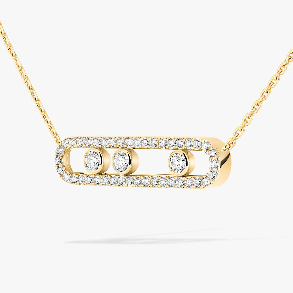[Mystic ] Move Pave_ Rose Gold Diamond Necklace