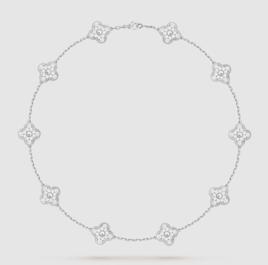 [Mystic]CLOVER 10 MOTIFS FULL DIAMOND NECKLACE
