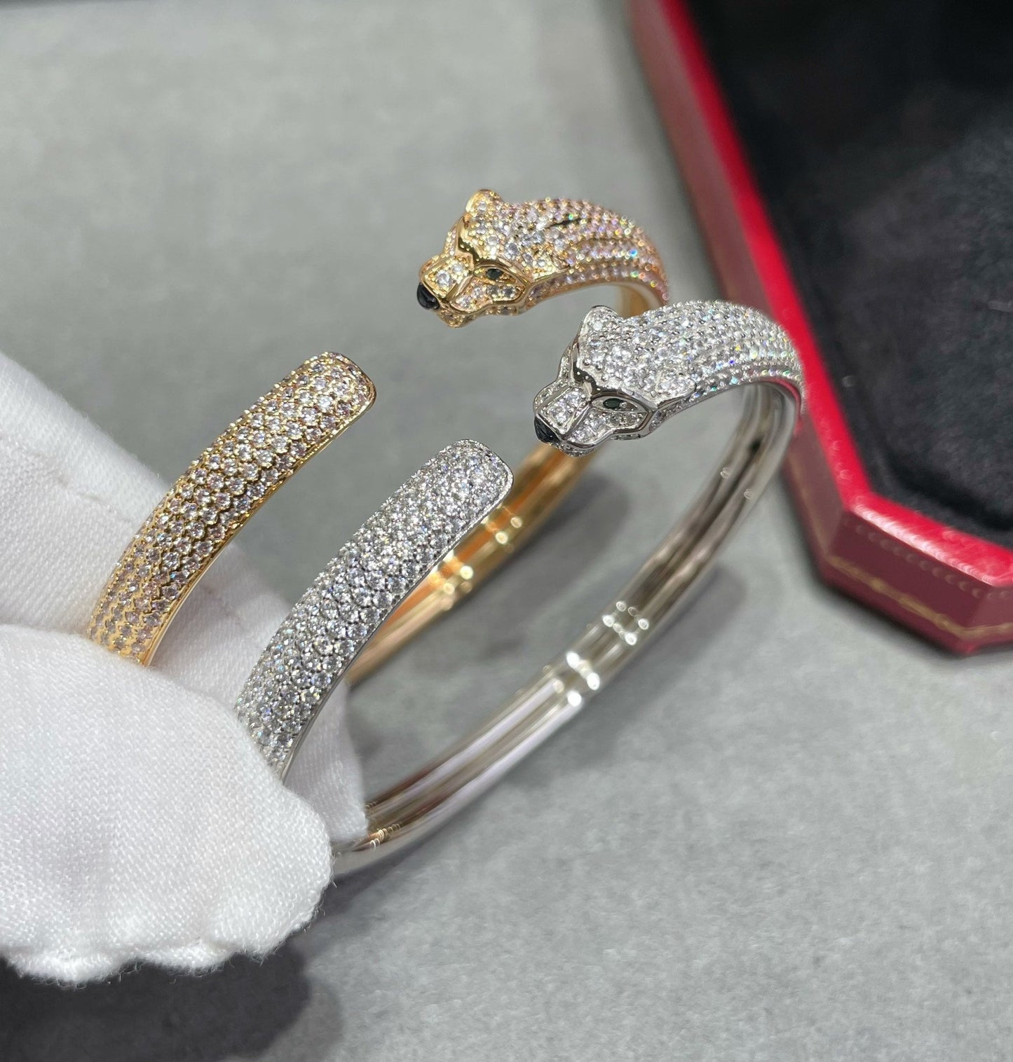 [Mystic]PANTHERE FULL DIAMOND OPEN BRACELET